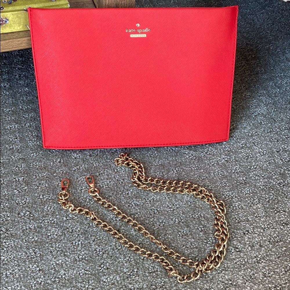 Kate Spade Vibrant Red Clutch & Crossbody